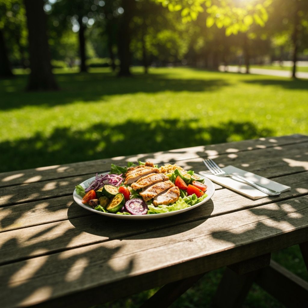 Lunch break outdoors